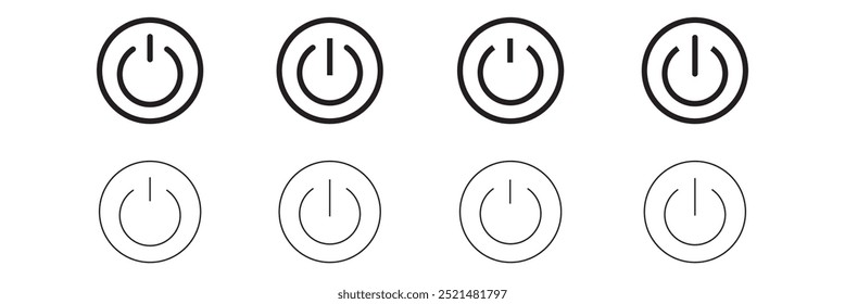 Power icons set. Power Switch sign and symbol. Electric power