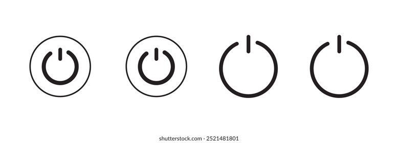 Conjunto de iconos de energía. Señal y símbolo del interruptor de encendido. Energía eléctrica