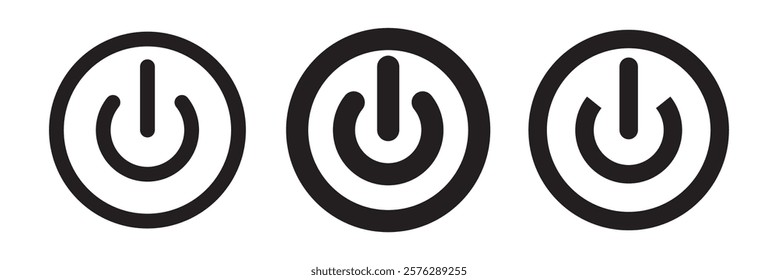 Power icons set. Power Switch sign and symbol. Electric power