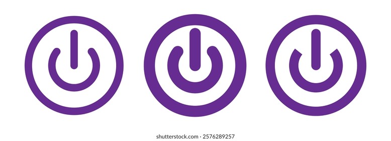 Power icons set. Power Switch sign and symbol. Electric power