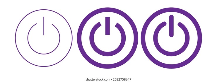 Power icons set. Power Switch sign and symbol. Electric power