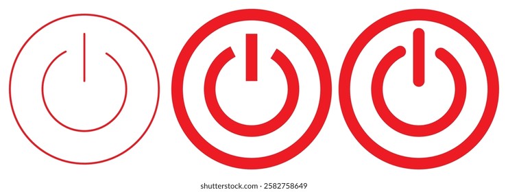 Power icons set. Power Switch sign and symbol. Electric power