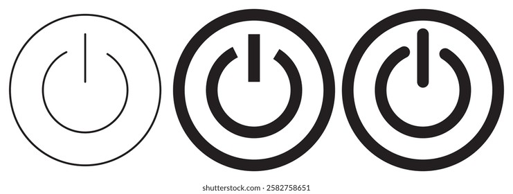 Power icons set. Power Switch sign and symbol. Electric power