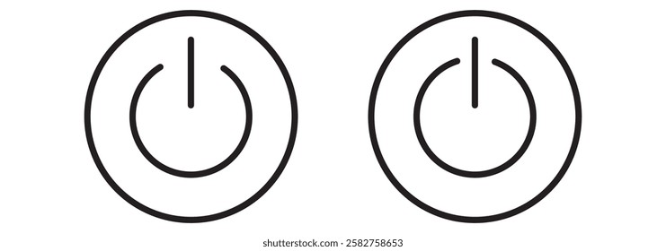 Power icons set. Power Switch sign and symbol. Electric power
