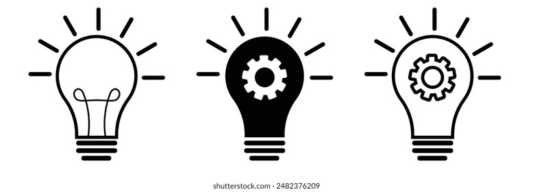 Icono de símbolo de idea de potencia. Diseño plano. ilustración. Concepto de la idea, diseño de la Plantilla del logotipo