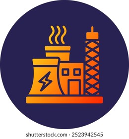 Power Industry Glyph Circle Gradient Icon