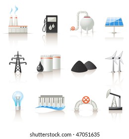 Power industry icon set