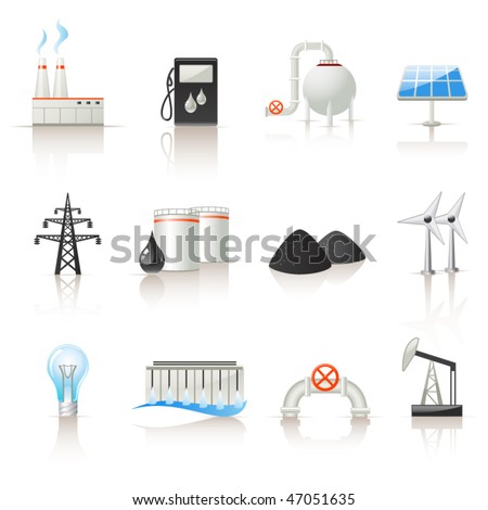 Power industry icon set