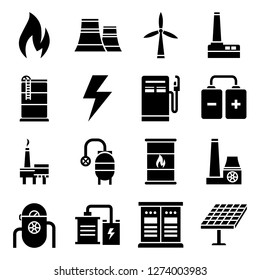 Power industry icons pack. Isolated power industry symbols collection. Graphic icons element