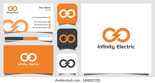 Elemento de diseño del logotipo de energía infinita. diseño del logotipo, icono y tarjeta de visita