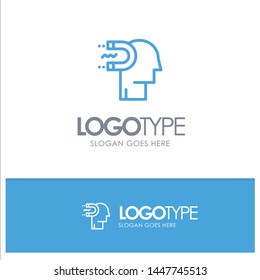Power, Influence, Engagement, Human, Influence, Lead Blue outLine Logo with place for tagline