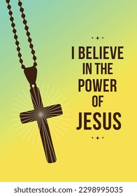 Power of Jesus Wall Poster, 
Jesus Christ Prayers, Blessing Quotes Vector template Design
