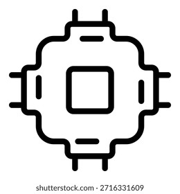 Ícone da caixa de junção de energia. Contornar o ícone de vetor da caixa de junção de energia para o design da Web isolado no plano de fundo branco