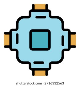 Ícone da caixa de junção de energia. Contorno de energia caixa de junção ícone vetor cor plana isolado