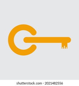 
A power key logo with orange color that is suitable for applications, or for various other purposes