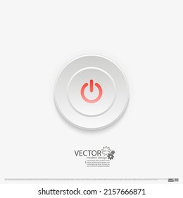  Tecla de encendido en un fondo blanco. Ilustración vectorial.