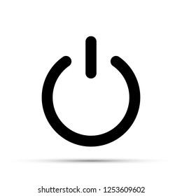 Power knob black flat icon on a white