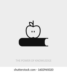 The power of knowledge icon. New trendy education vector illustration symbol.