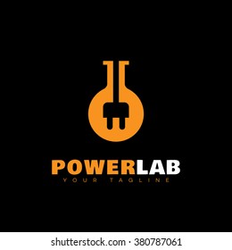 Power lab logo template design. Vector illustration.