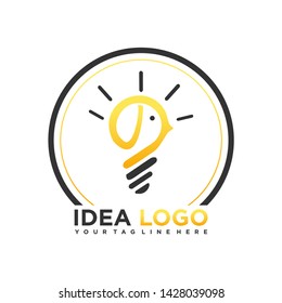 power lamp idea logo vector