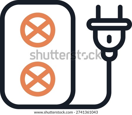 Power Lead Line Due Icon Design