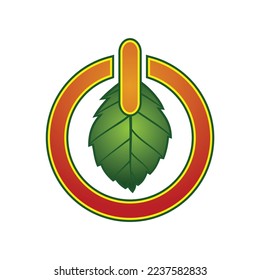 power leaf logo icon template