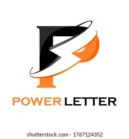 Ilustración de diseño del logotipo de la carta de alimentación. apto para marca, medios, sitio web, etiqueta, electricista, empresa, herramienta, digital, energía, conexión, símbolo, etc. hay fuente p