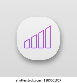 Power level app icon. UI/UX user interface. Adjustment. Air conditioner temperature regulation. Mobile signal. Web or mobile application. Vector isolated illustration