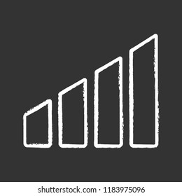 Power level chalk icon. Adjustment. Air conditioner temperature regulation. Mobile signal. Isolated vector chalkboard illustration