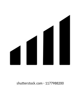 Power level glyph icon. Adjustment. Air conditioner temperature regulation. Mobile signal. Silhouette symbol. Negative space. Vector isolated illustration