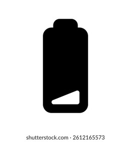 Power level indicator in portrait mode showing minimal energy stored
