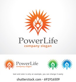 Power Life Logo Template Design Vector, Emblem, Design Concept, Creative Symbol, Icon
