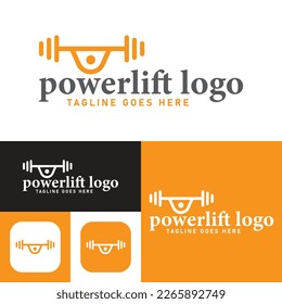 Power Lift Gym Logo.Vector Illustration.Minimal Icon style. Black and white color.Unique, elegant, modern.