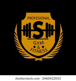 Power lifters, Bodybuilders, Gym Enthusiasts s letter logo design vector