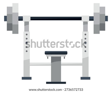 Power lifting bench cartoon icon. Gym training machine