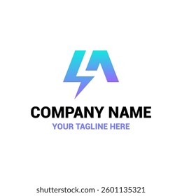 Power Lightning Initial M Letter Vector Abstract Illustration Icon Design Template Element 