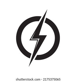 Power lightning logo black icon