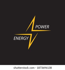 Power lightning logo flat design