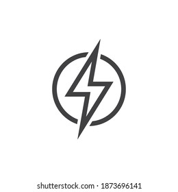 Power lightning logo flat design