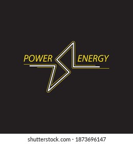 Power Lightning Logo Flat Design