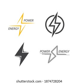 Power lightning logo flat design