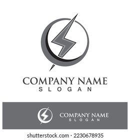 Power lightning logo icon thunder bolt symbol vector
