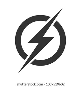 Power lightning logo icon. Vector electric fast thunder bolt symbol isolated on transparent background