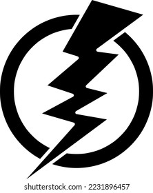Power lightning logo icon. Vector black thunder bolt symbol isolated . symbol for web site and app..eps