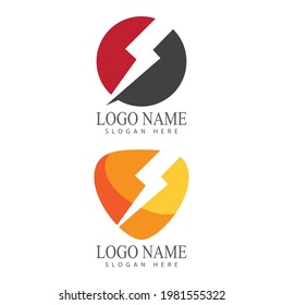 Power lightning logo vector design