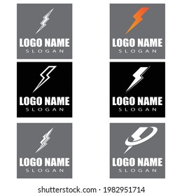 Power lightning logo vector design