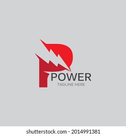 Power lightning logo vector design icon