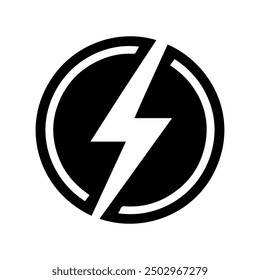 Power-Blitz-Logo, Vektorsymbol mit weißem Hintergrund im modernen, einfachen Design.