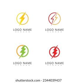 Power-Blitz-Logo, Vektorgrafik-Business-Element und Symboldesign