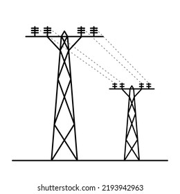 Power line art. High voltage poles.